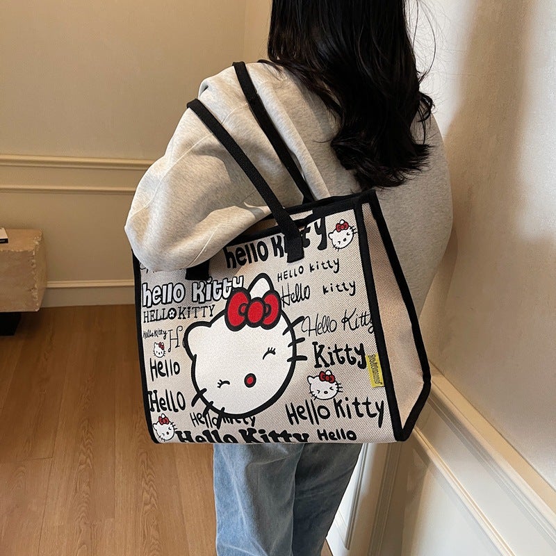 Forest Style Original Design Handbag For Women, New Fashion Canvas Large-Capacity Tote Bag Ins Style One-Shoulder Work Clothing - Image 4