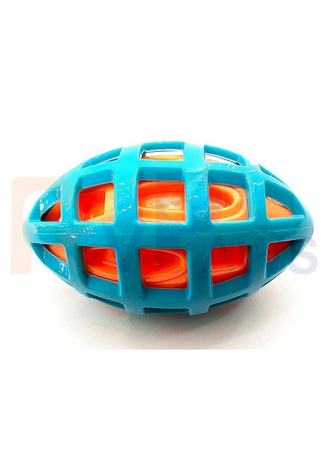 Dogs Rugby Ball Shape Squeaky Toy | Tough Indestructible Interactive Pet Chew Toy For Aggressive Chewers - 1Pcs (Color May Vary) - Image 4