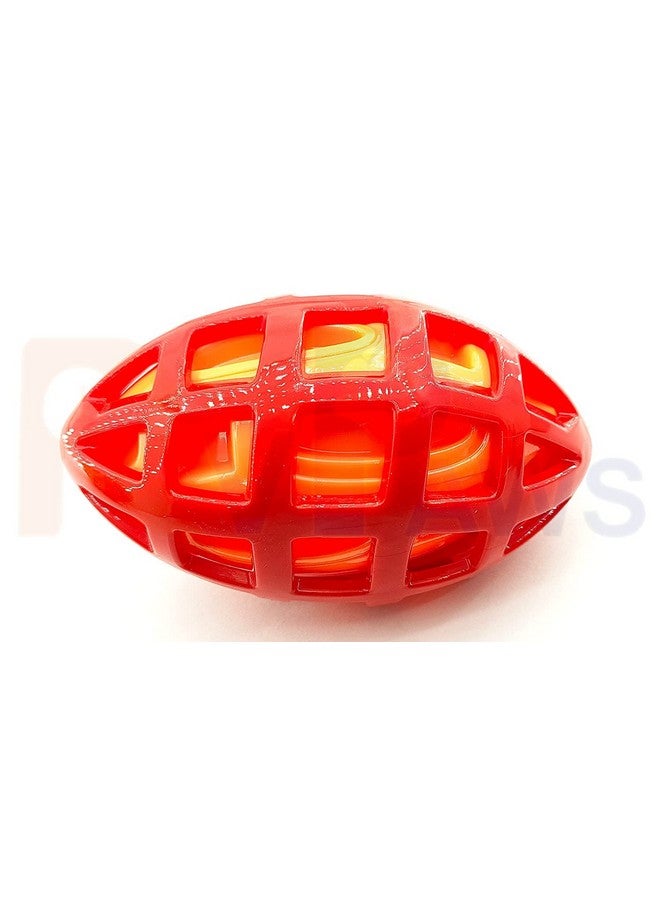 Dogs Rugby Ball Shape Squeaky Toy | Tough Indestructible Interactive Pet Chew Toy For Aggressive Chewers - 1Pcs (Color May Vary) - Image 3