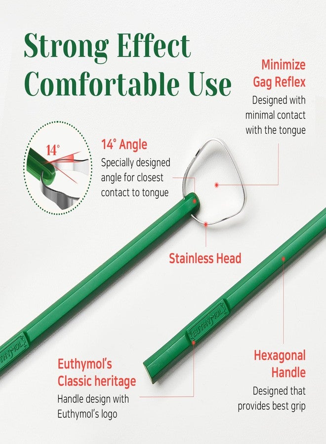 Euthymol كاشط اللسان من إيثيمول 304 من الفولاذ المقاوم للصدأ - يقلل من رائحة الفم الكريهة، يزيل لويحات اللسان، يحسن نظافة الفم، سهل الاستخدام والتنظيف - Image 4