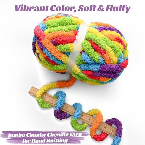 Sekafris 10 Pack Fluffy Chunky Chenille Yarn for Crocheting, Jumbo Chunky Blanket Yarn for Hand Knitting, 240yds/70.5oz Super Bulky Variegated Baby Blanket Yarn (Forest Green) - Image 3