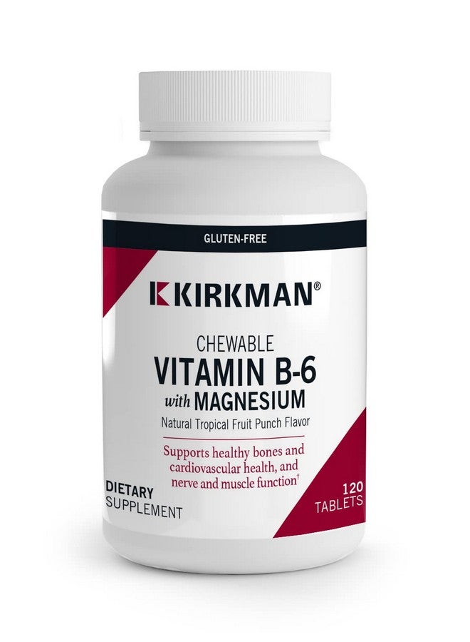 Kirkman - Vitamin B6 with Magnesium - 120 Tablets - Potent Vitamin B6 & Magnesium Supplementation - Chewable Wafer - Hypoallergenic - Image 1