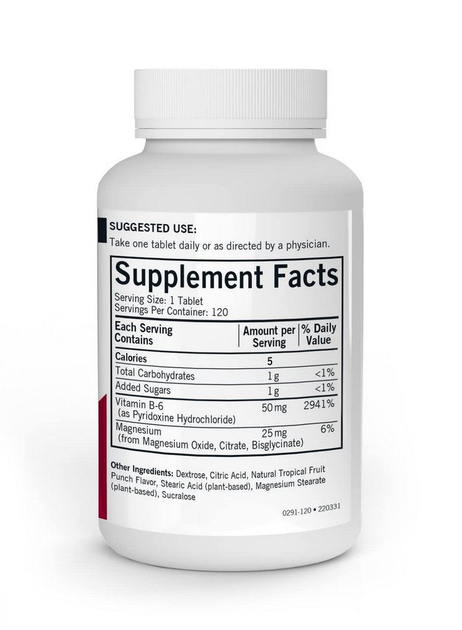 Kirkman - Vitamin B6 with Magnesium - 120 Tablets - Potent Vitamin B6 & Magnesium Supplementation - Chewable Wafer - Hypoallergenic - Image 2