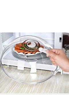 Excefore 10.5 Inchs Microwave Splatter Cover for Food Clear Like Glass Microwave Splash Guard Cooker lid Dish bowl Plate Serving Cover with Steam Vent BPA-Free Safe Plastic  - Image 1