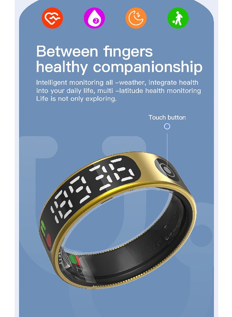 SR09 Smart Ring, Comfortable Rechargeable Fitness Tracker Ring, IP68 Waterproof Digital Display Smart Health Monitoring Ring, Lightweight Bluetooth Ring With Oxygen Heart Rate Sleep Monitoring, (Black) - Image 5