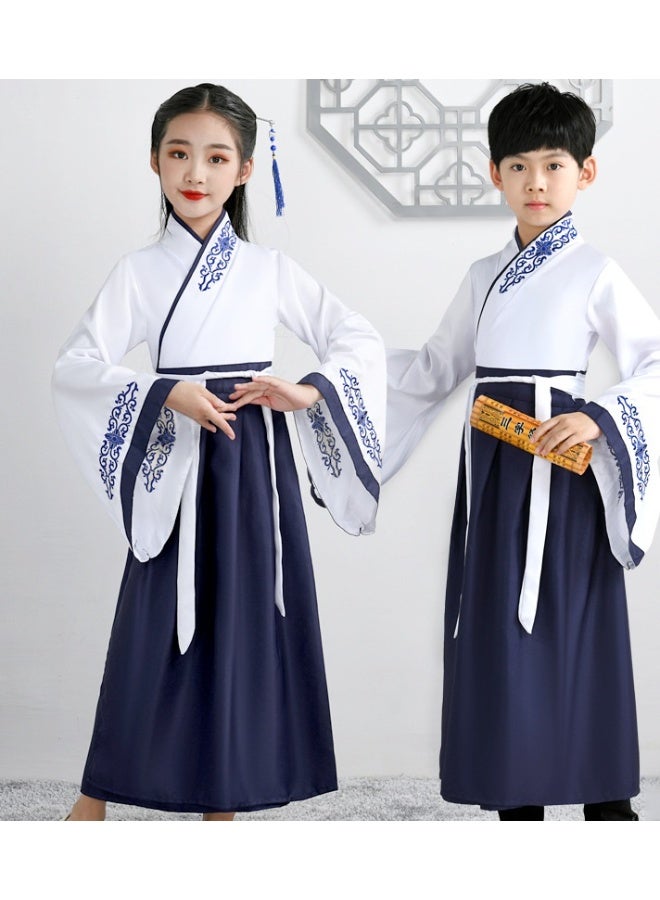 NIBEMINENT Children's performance costumes, Hanfu, ancient costumes, academic style, boys and girls, three-character classic, and bookboy roles - Image 1
