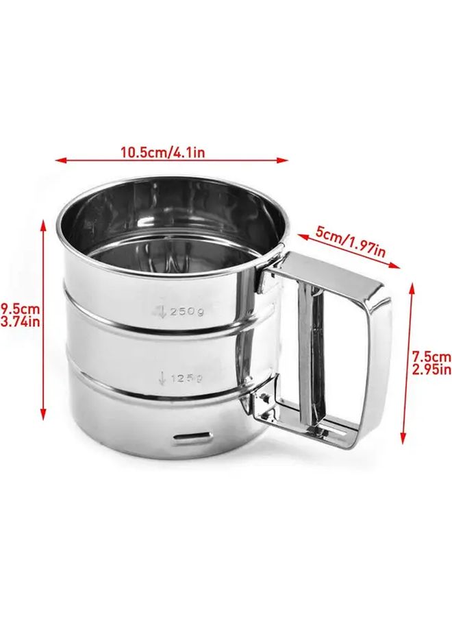 304 Stainless Steel Manual Handheld Flour Sifter Heavy Duty Fine Mesh Baking Sieve - Image 2