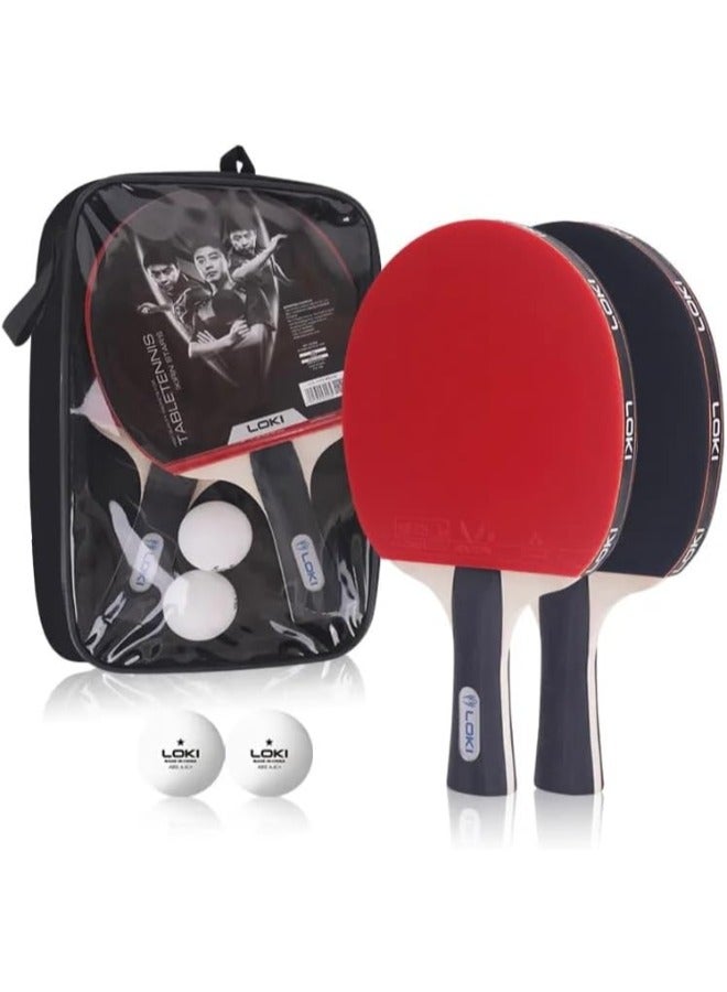 Table tennis set, ping pong rackets with 2 balls - Image 1