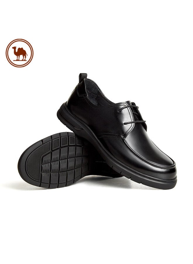 CAMELJEANS Luotuo Brand Men's Leather Shoes, Soft Cowhide, Versatile For Office Commute, Business Casual Shoes, P14s005011, Black, Size 39 - Image 1