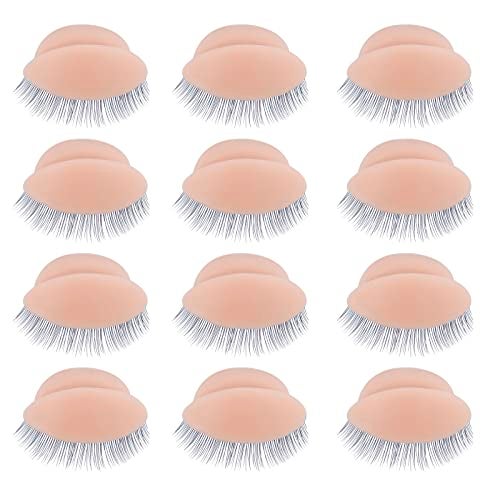 WBCBEC 6 Pairs Replacement Eyelids for Mannequin Head  Removable Realistic With Eyelashes for Eyelash Training Practice Makeup Extensions