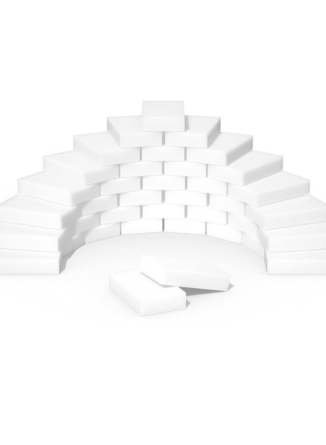 POWOBEST Magic Erasers Sponge, 100 Pack Extra Premium Melamine Sponge Foam Cleaning Pads in Bulk, Non-Scratch Scrub Sponge, Household Cleaning Kitchen Dish Sponges (White) - Image 1