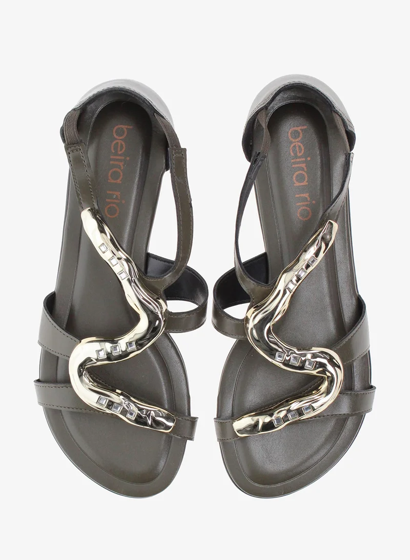 Beira Rio Olive Beira Rio Women’s Flat Summer Footwear – Lightweight Slip-On Comfort with Stylish Casual Design for Women | Best Price UAE