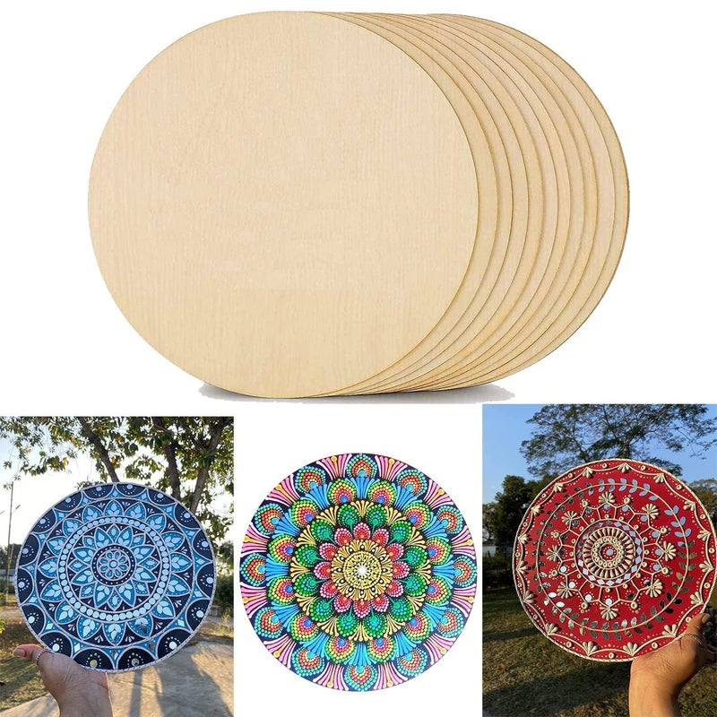 Aurum display Round MDF Pine Wood 16 Inch MDF Board for Art and Craft, 3mm Round Wood Slices for Resin Art, Mandala Art,Pyrography, Painting Board (16 Inch, Pack of 5) - Image 5
