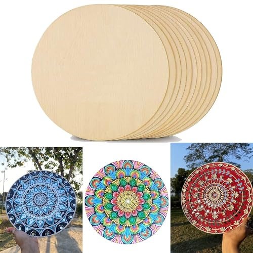 Aurum display Round MDF Pine Wood 16 Inch MDF Board for Art and Craft, 3mm Round Wood Slices for Resin Art, Mandala Art,Pyrography, Painting Board (16 Inch, Pack of 5) - Image 1