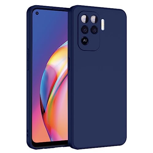 LIRAMARK Silicone Soft Back Cover Case for Oppo F19 Pro/Oppo A94 4G (Silicone Blue) - Image 1