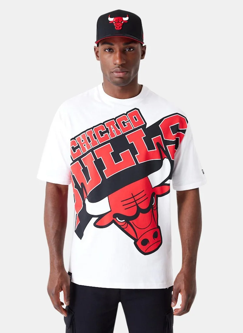 NEW ERA Men's NBA Chicago Bulls Large Wordmark T-Shirt