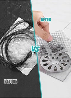 Generic 50 Disposable Shower Drain Mesh Stickers, Floor Drain Stickers, Sink Strainer Stickers, Hair Catcher, Hair Sewer Stickers for Bathroom, Laundry Room, Bathtub, Kitchen, Sink, and more.  - Image 2