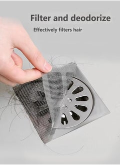Generic 50 Disposable Shower Drain Mesh Stickers, Floor Drain Stickers, Sink Strainer Stickers, Hair Catcher, Hair Sewer Stickers for Bathroom, Laundry Room, Bathtub, Kitchen, Sink, and more.  - Image 3