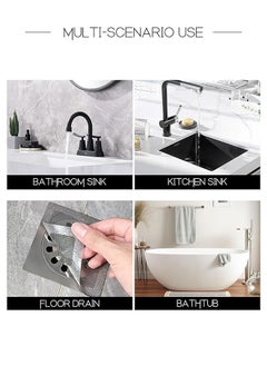 Generic 50 Disposable Shower Drain Mesh Stickers, Floor Drain Stickers, Sink Strainer Stickers, Hair Catcher, Hair Sewer Stickers for Bathroom, Laundry Room, Bathtub, Kitchen, Sink, and more.  - Image 5