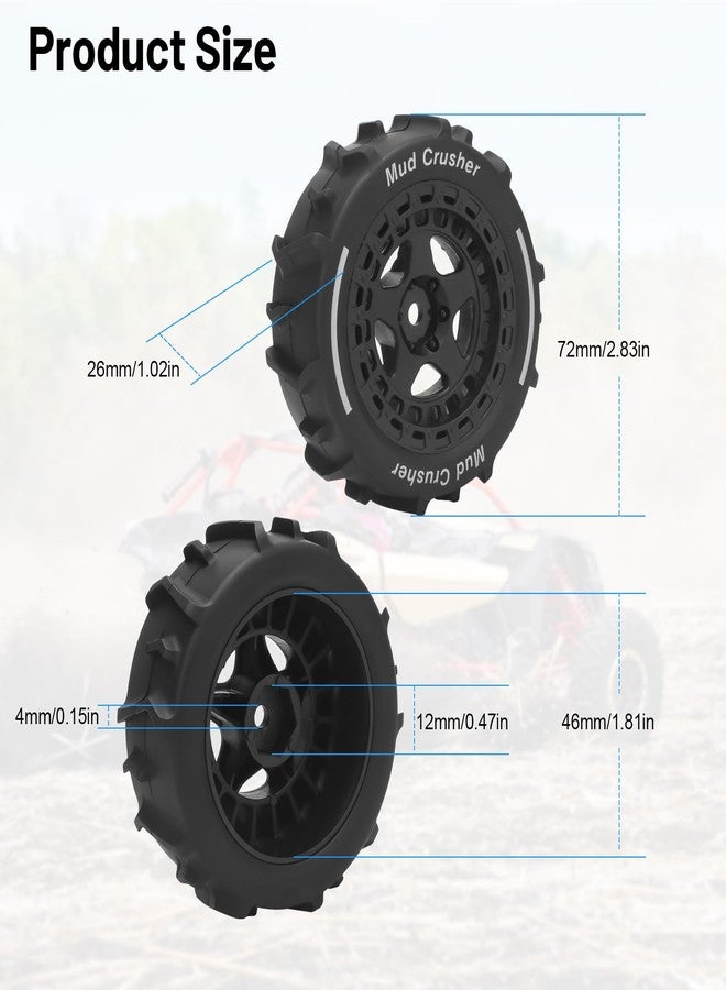 daitoku 1/14 RC Wheels and Tires, daitoku 12mm Hex Hub RC Car Beach Tires for ARRMA 1/14 Typhon GROM - Black - Image 5