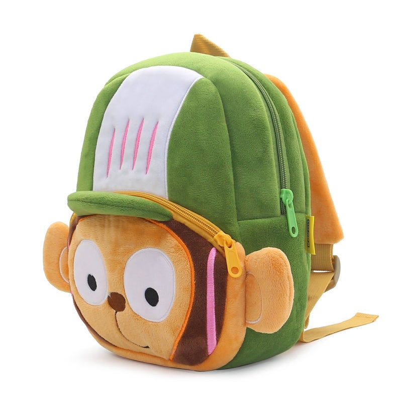 Plush Kids Backpack, Climbing Monkey Animal Design, Soft Lightweight School Bag for Toddlers and Preschool Kids - Image 2
