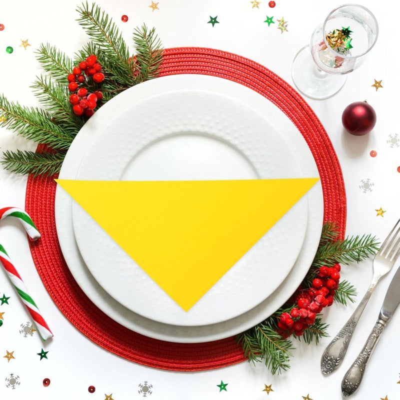 Uonlytech Disposable Party Napkins 50pcs Thick Yellow Paper Napkins for Wedding Reception Bridal Shower Dinner Table Household Use - Image 4
