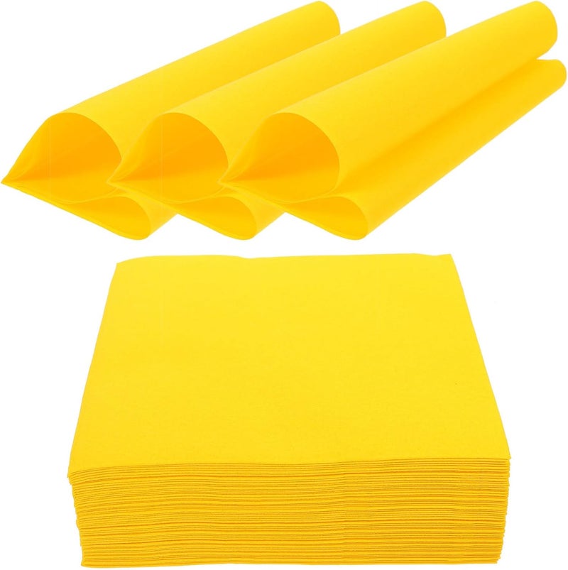 Uonlytech Disposable Party Napkins 50pcs Thick Yellow Paper Napkins for Wedding Reception Bridal Shower Dinner Table Household Use - Image 1