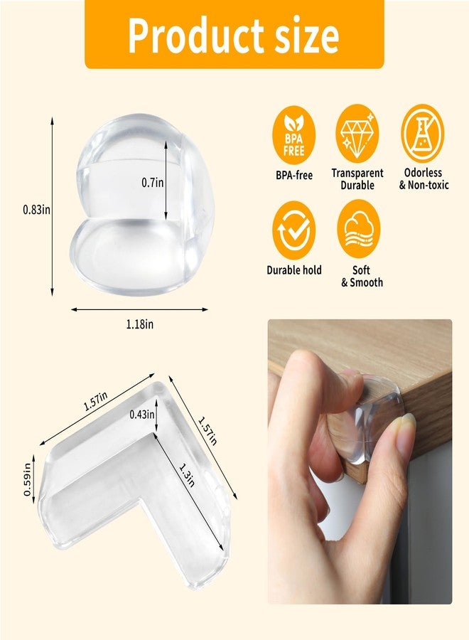 Rindion 40 Pack Corner Protector Baby, 2 Shapes Baby Proof Corners and Edges, Clear Table Corner Covers Baby, Baby Corner Protector Guards, Corner Guards for Table Edges & Sharp Corners - Image 2