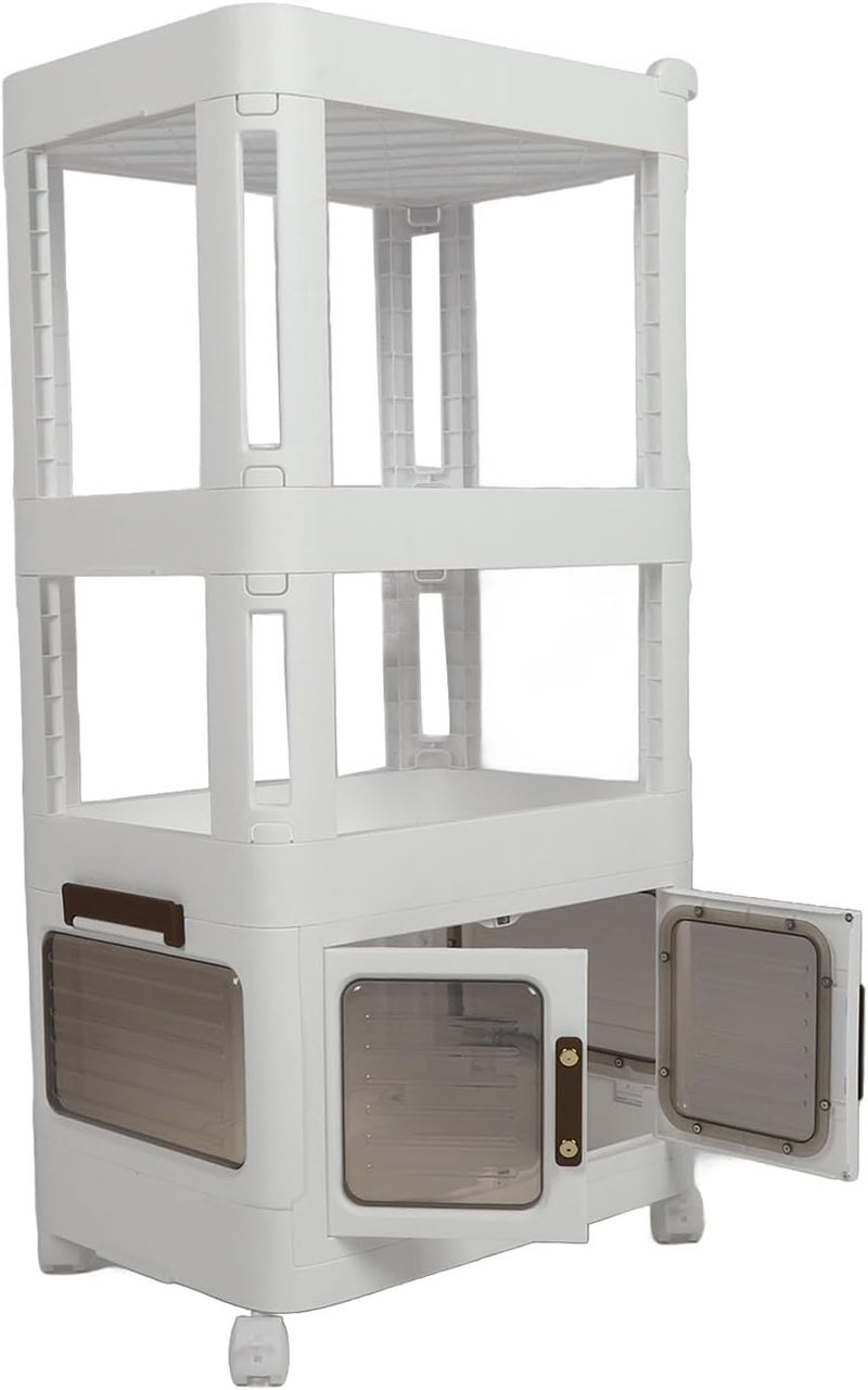 Rolling Storage Cart with Wheels, 4 Tiers Portable Mobile Utility Cart, Organizer Shelf for Snack, Craft, Makeup, Baby, Ideal for Living Room Kitchen Classroom Dorm (823) - Image 1