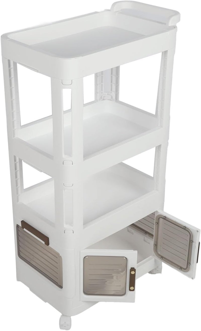 Rolling Storage Cart with Wheels, 4 Tiers Portable Mobile Utility Cart, Organizer Shelf for Snack, Craft, Makeup, Baby, Ideal for Living Room Kitchen Classroom Dorm (823) - Image 4