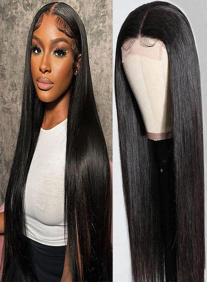 MIRTHFUL 20 Inch Straight Lace Front Wigs Human Hair 4x4 Lace Closure Wigs for Black Women 200 Density Wear and Go Glueless Wigs Human Hair - Image 1