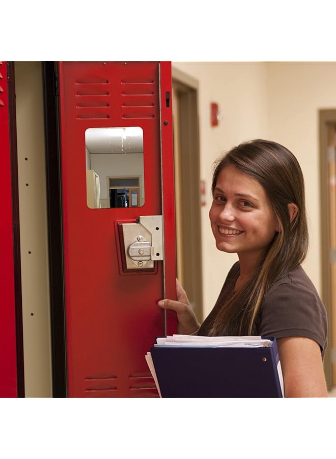 إيروريكس 2 قطعة مرآة خزانة مغناطيسية صغيرة من الزجاج الحقيقي لخزانة المدرسة وإكسسوارات الخزانة المستطيلة مرآة مكياج مغناطيسية للحمام وخزانة الثلاجة المنزلية 4 × 5.8 بوصة - Image 4