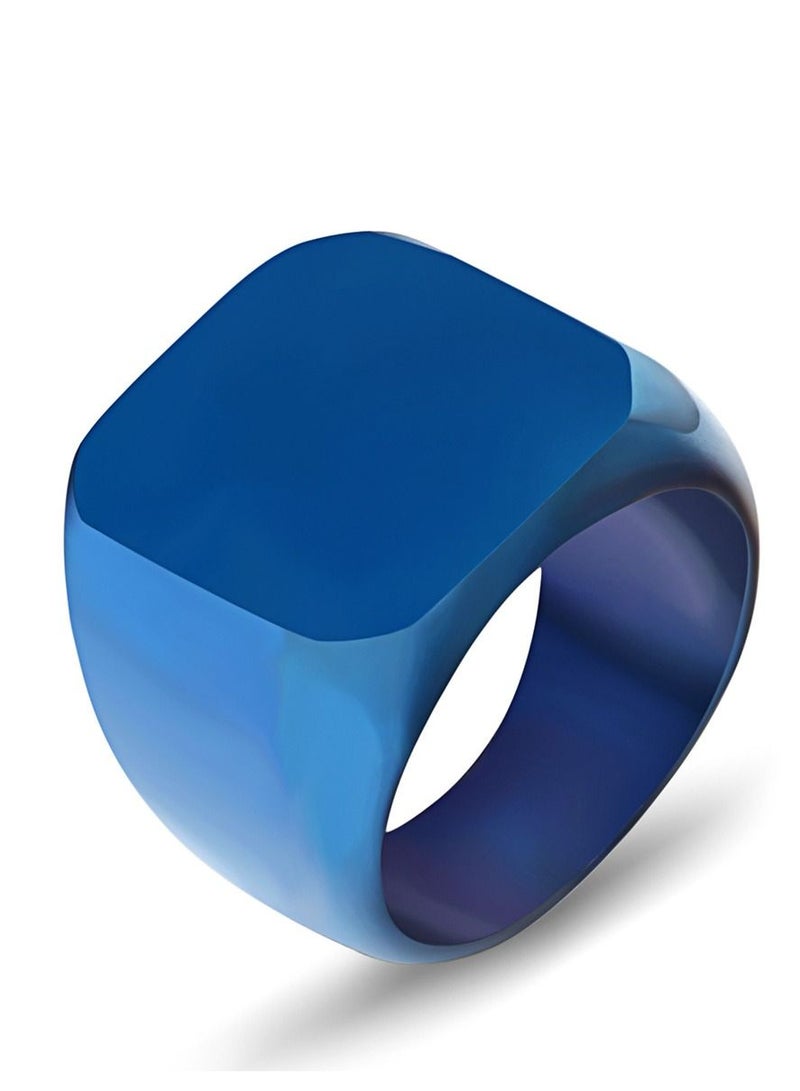 Loquat Stainless Steel Solid Polished Signet Ring - Image 1