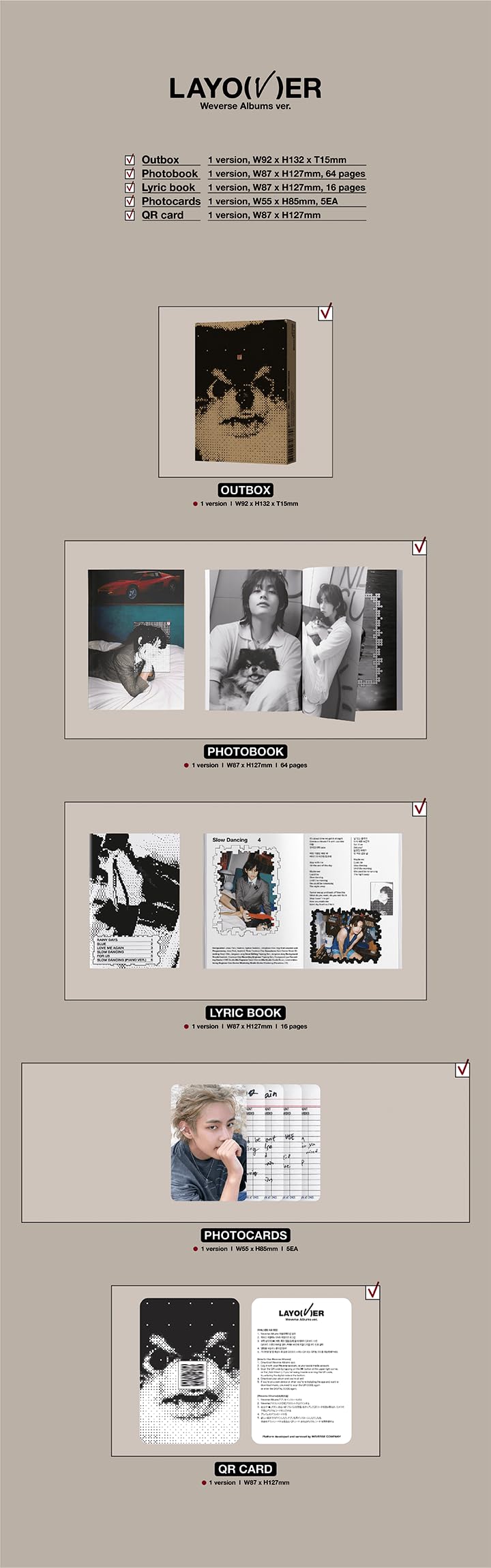 cokodive Bts V - Layover 1st Solo Album Weverse Ver. - Image 3