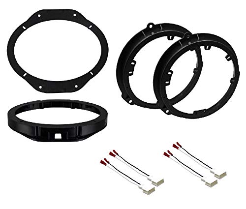 ASC Audio ASC Premium 6x9" Front and 6+-Inch 6" 6.5" 6.75" Rear Car Stereo Speaker Install Adapter Mount Bracket Plates and Speaker Wire Connectors- Made for Ford: 2015-2022 F-150, 2017-2021 F-250/F-350/F-450 - Image 1