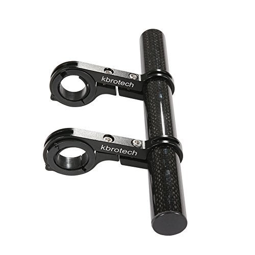 Kbrotech Bike Handlebar Extender Double Handlebar Extension Carbon Fiber Mount Holder with Aluminum Alloy Braket Space Saver (DBlack) - Image 3