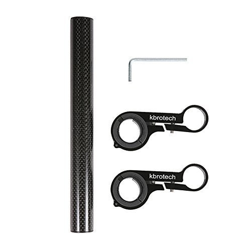 Kbrotech Bike Handlebar Extender Double Handlebar Extension Carbon Fiber Mount Holder with Aluminum Alloy Braket Space Saver (DBlack) - Image 2