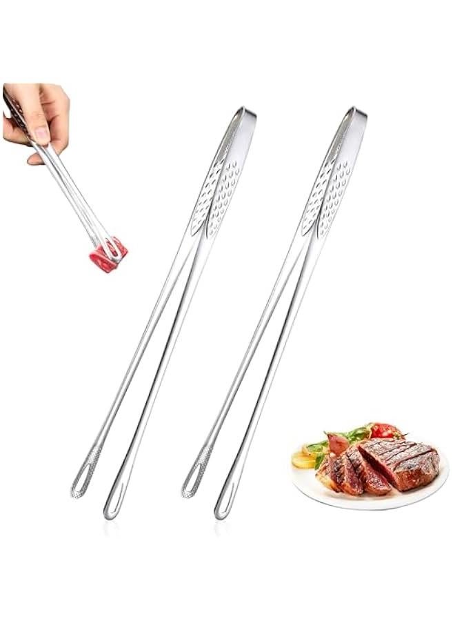 Stainless Steel Grill Tongs, Upgrade Kitchen Tweezers for Cooking Korean BBQ Tongs Stainless Steel Grill Tongs, Kitchen Tongs for Cooking Portable Kitchenware Grill Tongs for Home Outdoor (11in 2pcs - Image 1