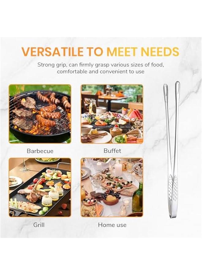 Stainless Steel Grill Tongs, Upgrade Kitchen Tweezers for Cooking Korean BBQ Tongs Stainless Steel Grill Tongs, Kitchen Tongs for Cooking Portable Kitchenware Grill Tongs for Home Outdoor (11in 2pcs - Image 3
