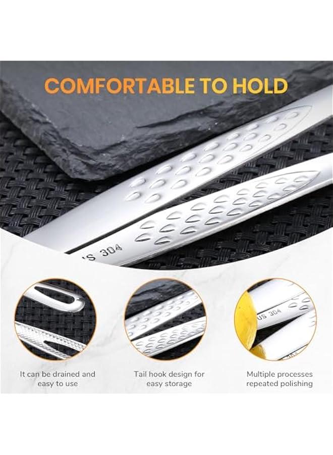 Stainless Steel Grill Tongs, Upgrade Kitchen Tweezers for Cooking Korean BBQ Tongs Stainless Steel Grill Tongs, Kitchen Tongs for Cooking Portable Kitchenware Grill Tongs for Home Outdoor (11in 2pcs - Image 4
