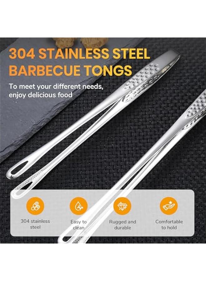 Stainless Steel Grill Tongs, Upgrade Kitchen Tweezers for Cooking Korean BBQ Tongs Stainless Steel Grill Tongs, Kitchen Tongs for Cooking Portable Kitchenware Grill Tongs for Home Outdoor (11in 2pcs - Image 5