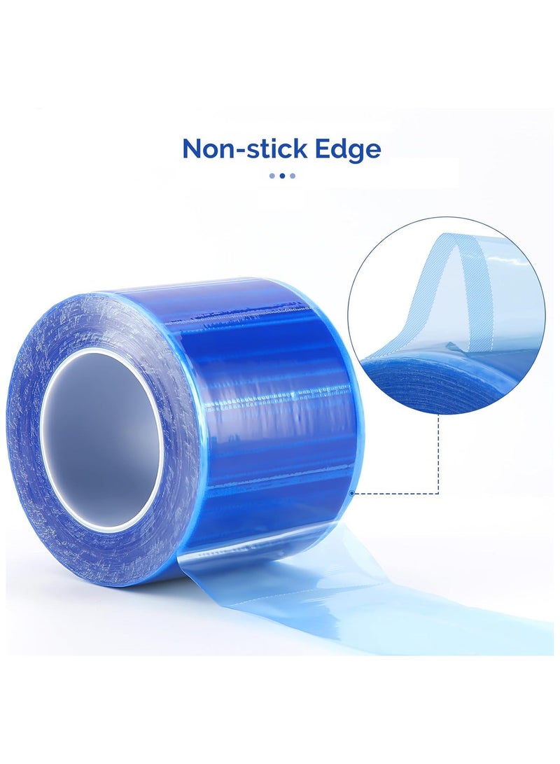 Ru syanl Blue Barrier Film 1200 Sheets Barrier Film Roll Thick Disposable Protective PE Film Anti-fouling Barrier Tape  - Image 3