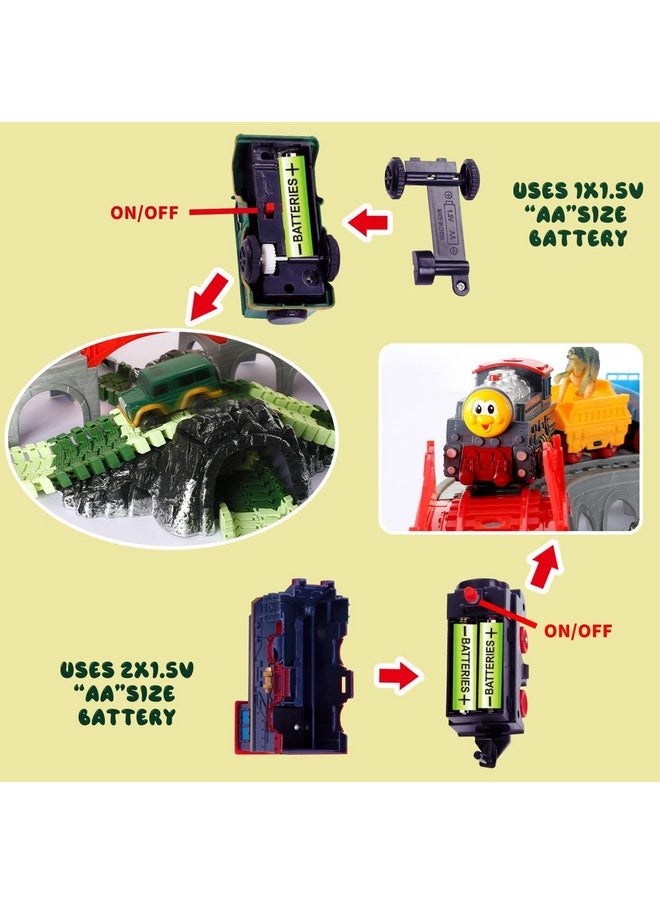 SOFTIES Toy Train With Track Set - Train Toys For Kids 5 Years & Up - Includes Car Racing Track For Kids, Dinosaur Toys For Kids 7 Years & Older - Ideal Train Set For Boys 7-14 Years  - Image 5