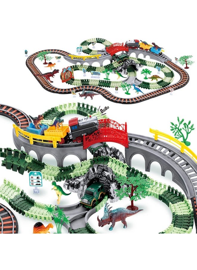 SOFTIES Toy Train With Track Set - Train Toys For Kids 5 Years & Up - Includes Car Racing Track For Kids, Dinosaur Toys For Kids 7 Years & Older - Ideal Train Set For Boys 7-14 Years  - Image 1
