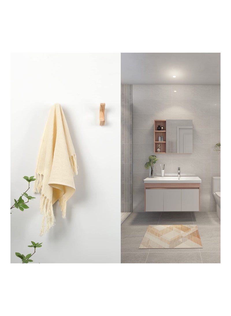 أربعة خطوط حائط خشبية عصرية، خطاطيف خشبية مثبتة على الحائط، شماعات خشبية طبيعية، شماعات معطف مثبتة على الحائط، خطوط بسيطة مثبتة على الحائط لتعليق القبعات، المناشف، الرداء، الحقائب. - Image 5