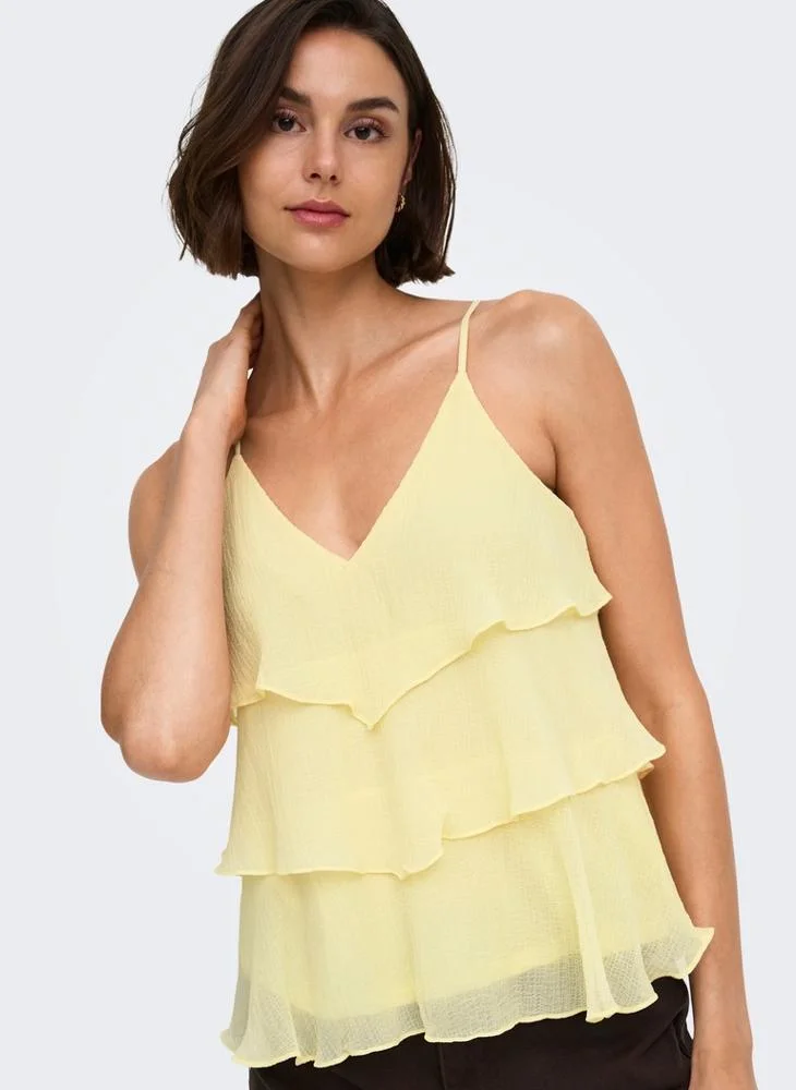 Only  Onllinn Life Flounce Singlet Top for Women | Best Price UAE