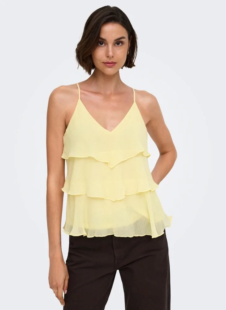 Only  Onllinn Life Flounce Singlet Top for Women | Best Price UAE