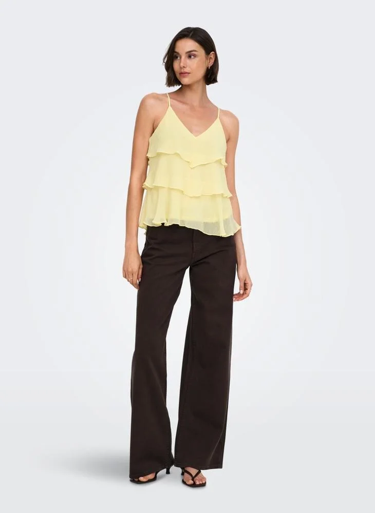Only  Onllinn Life Flounce Singlet Top for Women | Best Price UAE