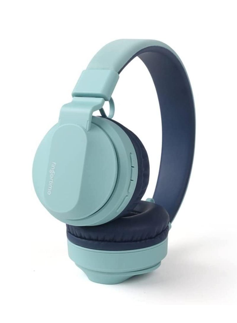 fingertime BOBO-1 Bluetooth Earbuds Bluetooth Headphones Over Ear Wireless Earphones Kids Headphones Soft Earmuffs & Lightweight for Long Time Wearing (Blue) - Image 1