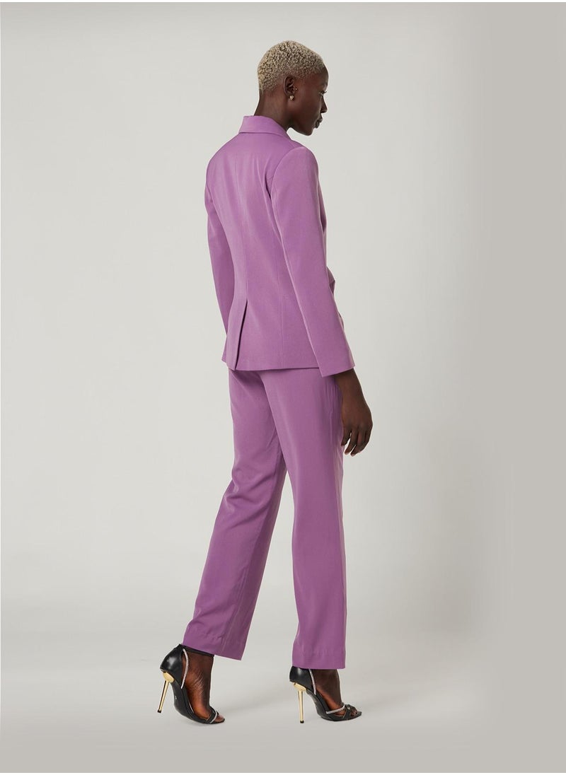 IZEL - Lilac Pleated Two-piece Suit set with pants - Image 1